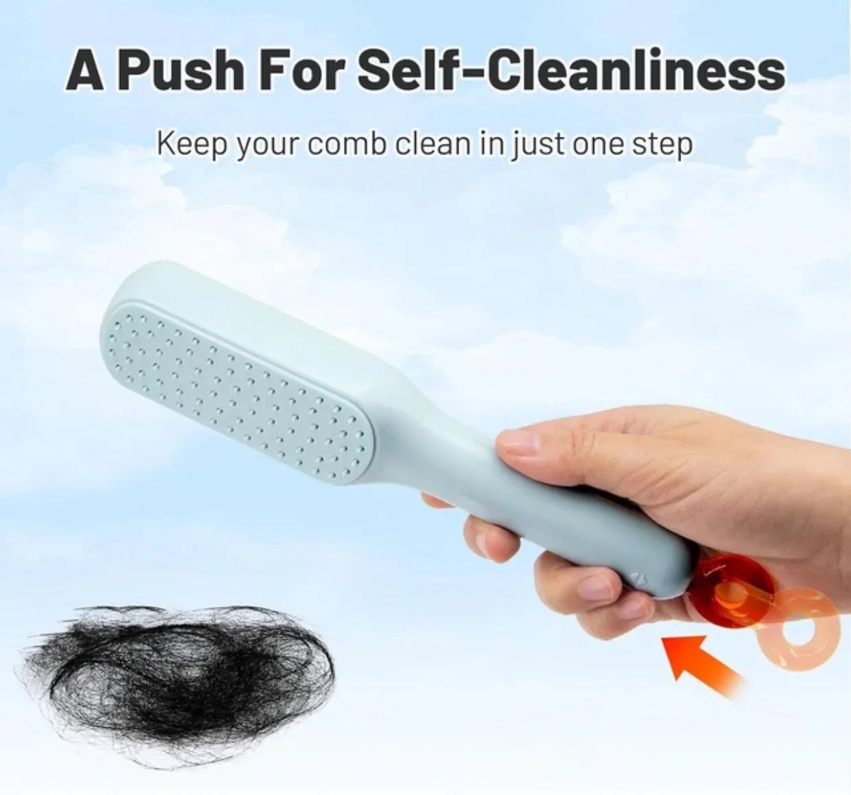 Self-Cleaning Hair Brush for Easy Detangling - Women's Styling Tool