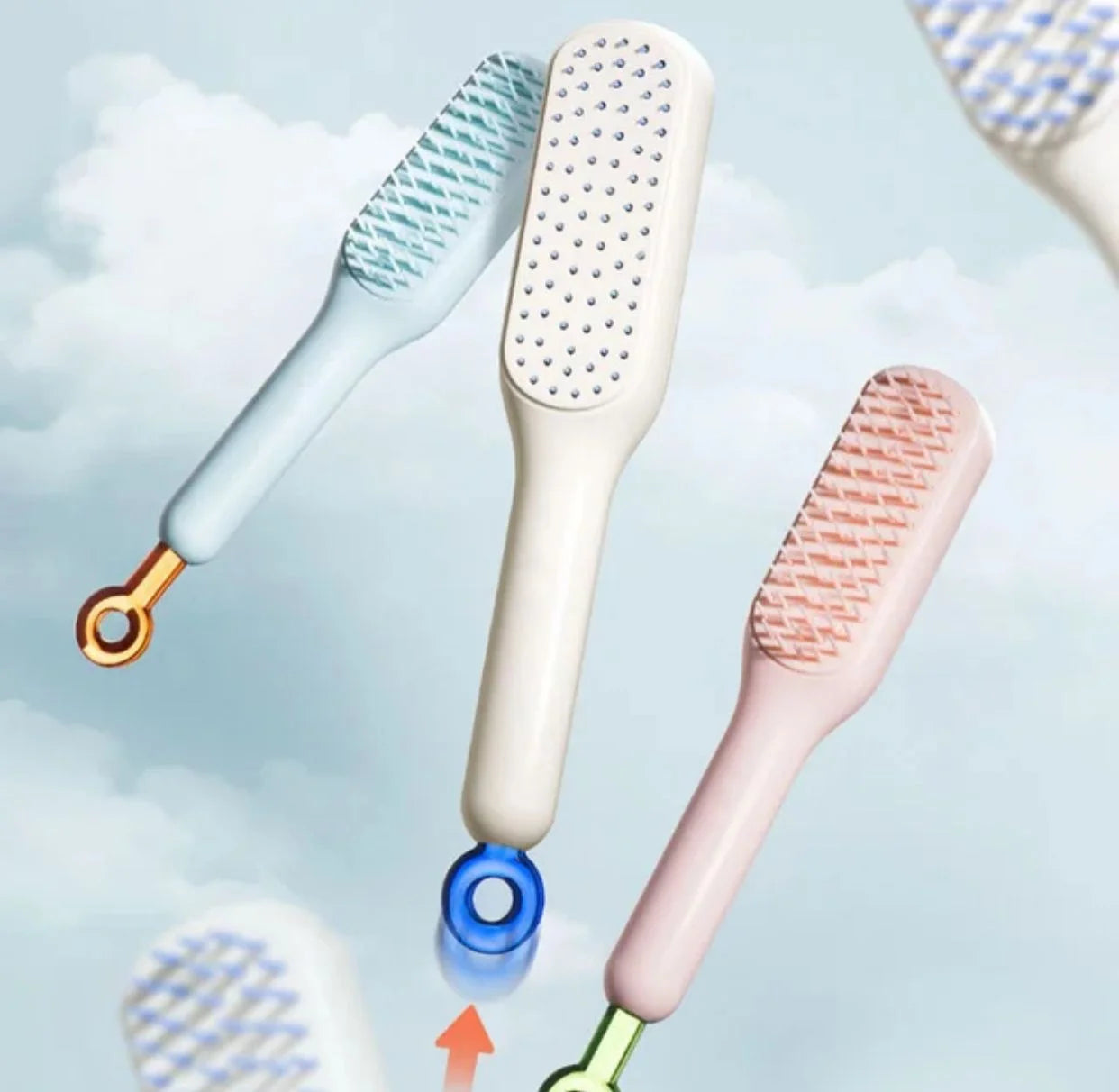 Self-Cleaning Hair Brush for Easy Detangling - Women's Styling Tool