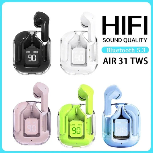 Air 31 Wireless Earbuds - Bluetooth 5.3, LED Display, Heavy Bass, Waterproof